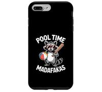 Custodia per iPhone 7 Plus/8 Plus Divertente Raccoon Pool Time Madafakas dicendo