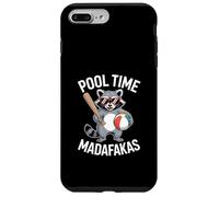 Custodia per iPhone 7 Plus/8 Plus Divertente Raccoon Pool Time Madafakas dicendo