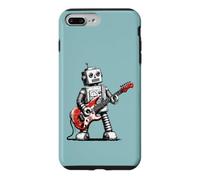 Custodia per iPhone 7 Plus/8 Plus Divertente robot vintage che suona una chitarra musicista rock stile retrò