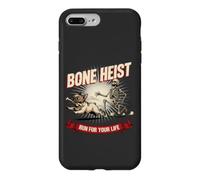 Custodia per iPhone 7 Plus/8 Plus Divertente scheletro di rapina all'osso Frenchie che insegue Bulldog Halloween