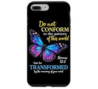 Custodia per iPhone 7 Plus/8 Plus Do Not Conform Romans 12:2 Christian Butterfly Dio Adorazione