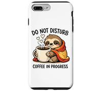 Custodia per iPhone 7 Plus/8 Plus Do Not Disturb Coffee Sloth Cute Funny Morning Mood tees