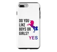 Custodia per iPhone 7 Plus/8 Plus Do You Like Boys or Girls Bisexual Gay Pride Unicorn LGBT