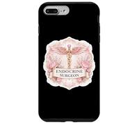 Custodia per iPhone 7 Plus/8 Plus Donna Chirurgo Endocrino Caduceo Distintivo Endocrinologia Floreale