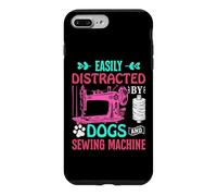 Custodia per iPhone 7 Plus/8 Plus Easily Distracted By Dogs And Sewing Machine Seamstress