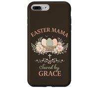 Custodia per iPhone 7 Plus/8 Plus Easter Mama Saved by Grace Floral Faith Citazione Design