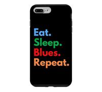Custodia per iPhone 7 Plus/8 Plus Eat Sleep Blues Repeat per gli amanti della musica blues