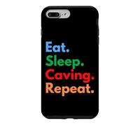 Custodia per iPhone 7 Plus/8 Plus Eat Sleep Speleologia Ripeti per gli amanti degli speleologi e degli esploratori delle caverne
