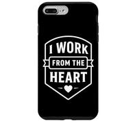 Custodia per iPhone 7 Plus/8 Plus Emblema I Work From The Heart Front Desk Receptionist