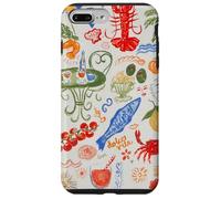Custodia per iPhone 7 Plus/8 Plus Estate Preppy Pomodoro Pesce Costiero Dolce Vita Spiaggia Blu