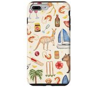 Custodia per iPhone 7 Plus/8 Plus Europeo Estate Beach Collage Capybara Animale Beige Ibisco