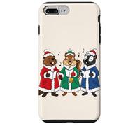 Custodia per iPhone 7 Plus/8 Plus Festive Animal Carolers Christmas Trio Scoiattolo Castoro Skunk