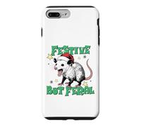 Custodia per iPhone 7 Plus/8 Plus Festive But Feral Possum Design Christmas Humor
