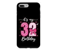 Custodia per iPhone 7 Plus/8 Plus Fiocco divertente per festa di compleanno con scritta "It's My 32nd Birthday" (lingua italiana non garantita)