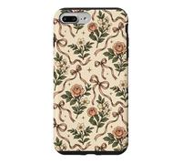 Custodia per iPhone 7 Plus/8 Plus Fiocco Estetico Fiocco Boho Wildflower Su Beige