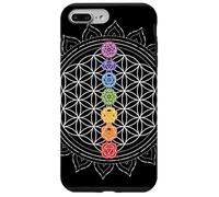 Custodia per iPhone 7 Plus/8 Plus Fiore della vita con i simboli dei chakra, Geometria sacra