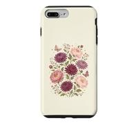 Custodia per iPhone 7 Plus/8 Plus Fiore di nascita di novembre, peonia, crisantemo, botanico, floreale