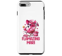 Custodia per iPhone 7 Plus/8 Plus Flamazing Mari Pink Flamingo Tropical Beach Trip Donna