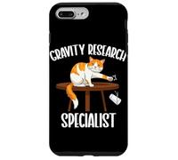 Custodia per iPhone 7 Plus/8 Plus Funny Cat, specialista in ricerca sulla gravità, scienza, amante dei gatti
