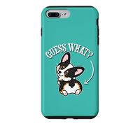 Custodia per iPhone 7 Plus/8 Plus Funny Girl Kawaii Guess What Butt Black Tricolor Corgi Lover