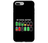 Custodia per iPhone 7 Plus/8 Plus Funny Introvert Humor Energy Level Graphic Anti Social Fun