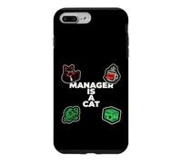 Custodia per iPhone 7 Plus/8 Plus Funny Office Humor Manager Is A Cat Feline Boss