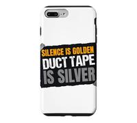 Custodia per iPhone 7 Plus/8 Plus Funny Silence is Golden Duct Tape è Silver Speech Costume