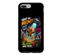 Custodia per iPhone 7 Plus/8 Plus Funny UFO Cat Alien Abduction Retro Comic Design