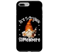 Custodia per iPhone 7 Plus/8 Plus Funny Whiskey Dad Gnome Men Quote Its 5 O Clock Somewhere