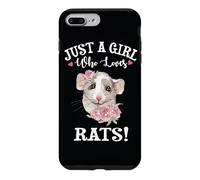 Custodia per iPhone 7 Plus/8 Plus Funny Womens Kids Just A Girl Who Loves Dumbo Ear Rats Lover