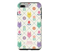 Custodia per iPhone 7 Plus/8 Plus Gabby’s Dollhouse Floral Cat Tile All Over Print