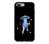 Custodia per iPhone 7 Plus/8 Plus Gatti rapiti da UFO Fantascienza Fascio Divertente Spazio Design