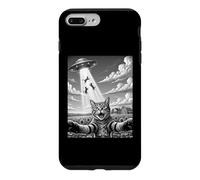 Custodia per iPhone 7 Plus/8 Plus Gatto Alien Selfie - Cool Funny Cats Meme Teen Boys UFO Cat