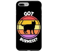 Custodia per iPhone 7 Plus/8 Plus Gatto birmano retrò tramonto vintage anni '80 design estetico