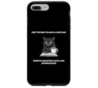 Custodia per iPhone 7 Plus/8 Plus Gatto che cerca di avere una bella giornata nonostante conosca fatti e informazioni