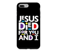 Custodia per iPhone 7 Plus/8 Plus Gesù è morto per te e io cristiano Natale cristiano divertimento pasquale
