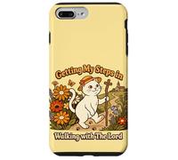 Custodia per iPhone 7 Plus/8 Plus Getting My Steps in Walking With The Lord Christian Cat