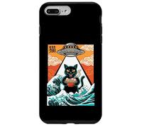 Custodia per iPhone 7 Plus/8 Plus Giapponese Cat Ramen UFO Rapimento Grande Onda Neko Noodles Art