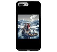 Custodia per iPhone 7 Plus/8 Plus Giapponese Neve Scimmia Onsen Bagno