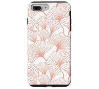 Custodia per iPhone 7 Plus/8 Plus Ginkgo biloba foglie rosa, retrò, vintage