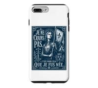 Custodia per iPhone 7 Plus/8 Plus Giovanna d'Arco I Am Not Afraid I Was Nas For This Woodcut Navy