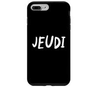 Custodia per iPhone 7 Plus/8 Plus Giovedì Giorno della Settimana Semplice Lettering Tee in Francese-Jeudi