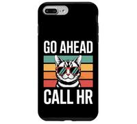 Custodia per iPhone 7 Plus/8 Plus Go Ahead Call HR - Occhiali da sole divertenti con gatto sarcastico retrò