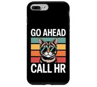 Custodia per iPhone 7 Plus/8 Plus Go Ahead Call HR - Occhiali da sole divertenti con gatto sarcastico retrò