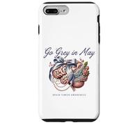 Custodia per iPhone 7 Plus/8 Plus Go Grey in May Cervello Tumor Awareness Fiocco Floreale