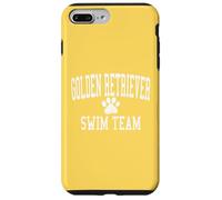 Custodia per iPhone 7 Plus/8 Plus Golden Retriever Swim Club, cane con testo invecchiato, stile vintage