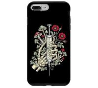 Custodia per iPhone 7 Plus/8 Plus Gothic Floral Skeleton Hand Syringe Funny Nurse