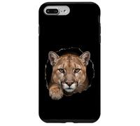 Custodia per iPhone 7 Plus/8 Plus Grafica del gatto selvatico con leone di montagna che sfonda il buco lacerato