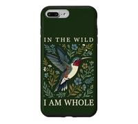 Custodia per iPhone 7 Plus/8 Plus Grafica floreale retrò con colibrì «In The Wild I Am Whole»