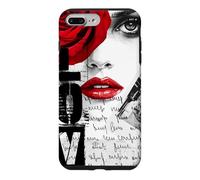 Custodia per iPhone 7 Plus/8 Plus Grafica streetwear Dark Romance, Gothic Red Rose Lover